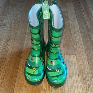 NWT Kids Garden /Rain boots - Green Bug Camo -size 9/10